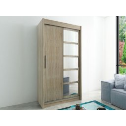 Kast ROMANE 2 schuifdeuren 100 cm sonoma