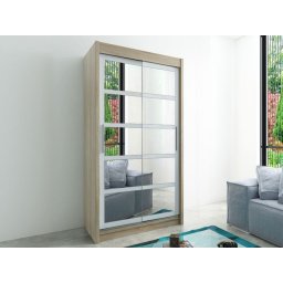 Kast ROMELU 2 schuifdeuren 120 cm sonoma/wit
