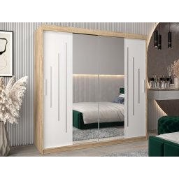Kast YORKSHIRE 2 schuifdeuren 200 cm sonoma/wit
