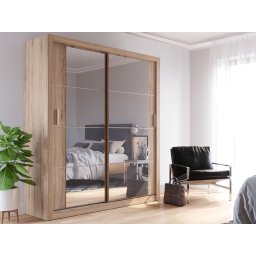 Kast ARTARI 2 schuifdeuren shetland eik met spiegel