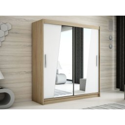 Kast RHOMBO 2 schuifdeuren 180 cm sonoma/wit
