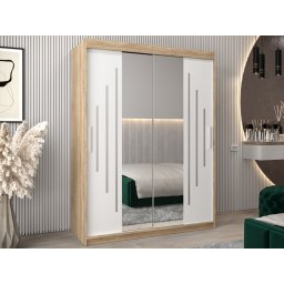 Kast YORKSHIRE 2 schuifdeuren 150 cm sonoma/wit