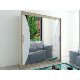 Kast MONACORNE 2 schuifdeuren 180 cm sonoma/wit