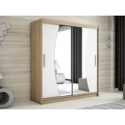 Kast WAVRE 2 schuifdeuren 200 cm sonoma/wit