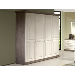 Kast IVANA 4 deuren truffel/porselein