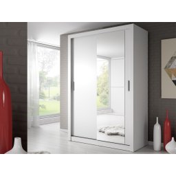 Kast ARTIFICE 2 schuifdeuren wit met spiegel