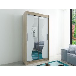 Kast MADERA 2 schuifdeuren 100 cm sonoma/wit