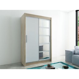Kast ROMANE 2 schuifdeuren 150 cm sonoma/wit