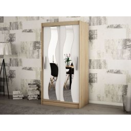 Kast SEWITE 2 schuifdeuren 120 cm sonoma/wit