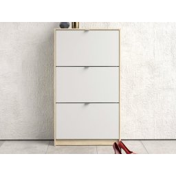 Schoenenkast SHANA 3 deuren wit/eik