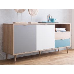 Dressoir CURACAO 2 deuren 2 lades sonoma eik/tricolore