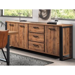 Dressoir ONNIX 3 deuren en 3 lades tropix hout
