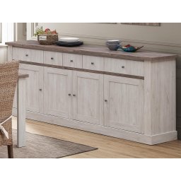 Dressoir NELI 4 deuren 5 lades witte eik/herfst eik