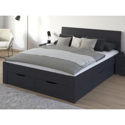 Bed FLASH 140x200 cm metaalgrijs met lades