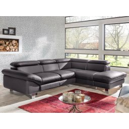 Converteerbare hoekbank DODGE hoek met longchair rechts eco-leder zwart