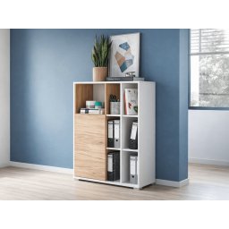 Kast LISBONNE 1 deur wit/navarra eik