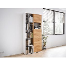 Kast LISBONNE 2 deuren wit/navarra eik