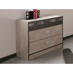 Commode FACTORY 3 lades loft grijs/schaduwgrijs