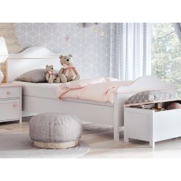 Bed LUCIA 90x200 cm wit/roze
