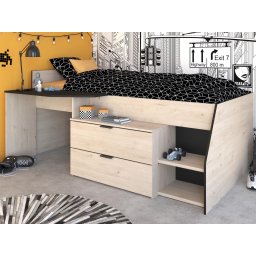 Gecombineerd bed MICKEY 90x200 cm jackson eik/zwart