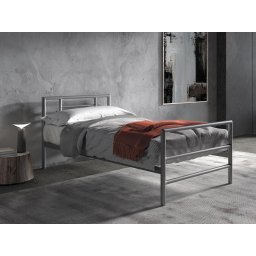 Bed FASANO 90x200 cm metaal grijs