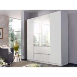 Kast MALIS 4 deuren 2 lades alpine wit met spiegel