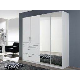 Kast HARBOR 4 deuren 4 lades wit met spiegel