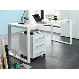 Bureau MATERIA 160 cm wit/hoogglans wit