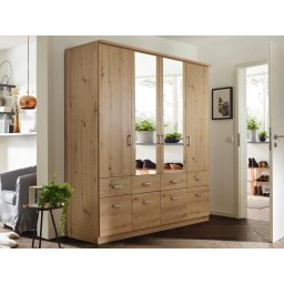 Kast BREMA 4 deuren 8 lades artisan eik met spiegel