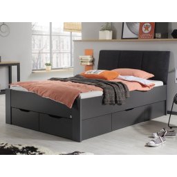 Bed ADITHE 120x200 cm metaal grijs met lades