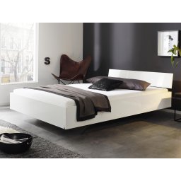 Bed IXANA 120x200 cm hoogglans wit met hoofdeinde