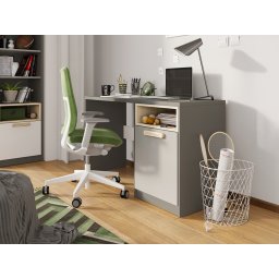 Bureau PIKA 1 deur wit/lichtgrijs