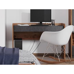 Bureau FANJO 2 lades alpine sparren/staal