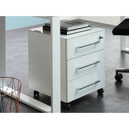 Ladekast MATERIA 3 lades wit/hoogglans wit