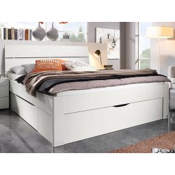Bed SCARLETT 160x200 cm wit met drie lades met hoofdeinde