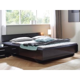 Bed IXANA 140x200 cm hoogglans grijs met hoofdeinde