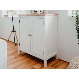 Commode BERGAMOTE 2 deuren wit/artisan eik