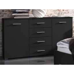 Commode FLASH 2 deuren 4 lades metaalgrijs