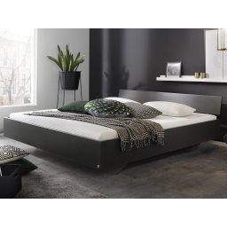 Bed IXANA 140x200 cm metaalgrijs met hoofdeinde