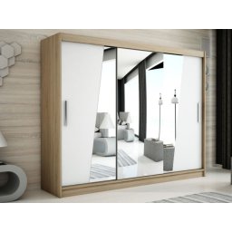 Kast RHOMBO 3 schuifdeuren 250 cm sonoma/wit