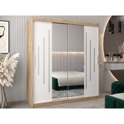 Kast YORKSHIRE 2 schuifdeuren 180 cm sonoma/wit