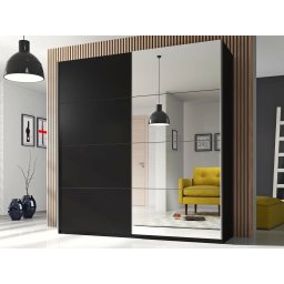 Kast BELHAMBRA 2 schuifdeuren 180 cm zwart