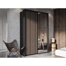 Kast ARTIRA 2 schuifdeuren zwart/wenge mali met spiegel