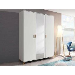 Kast FLAUN 3 deuren wit met spiegel