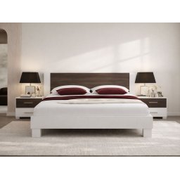 Bed en nachtkastjes VERO II 160x200 cm wit/carbon