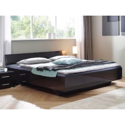 Bed IXANA 160x200 cm hoogglans grijs met hoofdeinde