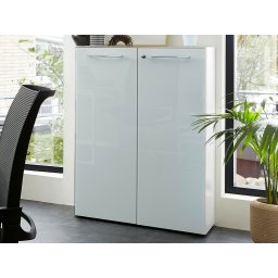 Commode MATERIA 2 deuren wit/hoogglans wit