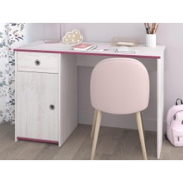 Bureau SMOOKIE witte pijnboom/roze