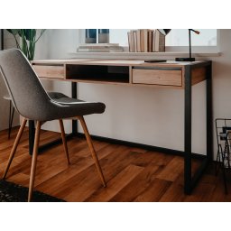 Bureau DENZEL 2 lades eik artisanaal/antraciet