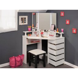 Commode met spiegel VOLGA wit